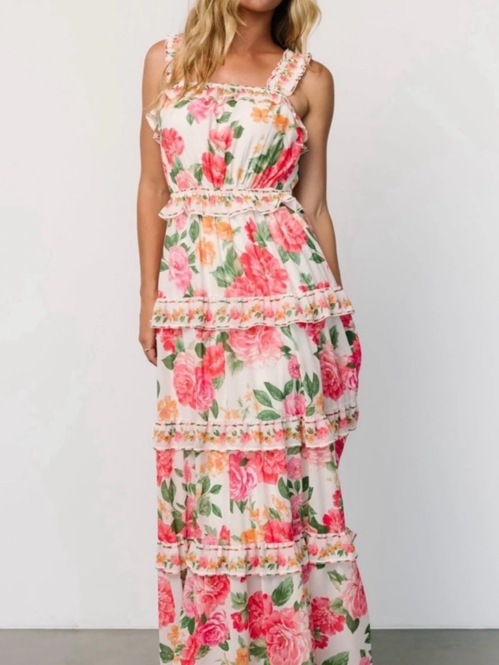 *NWT* Baltic Born Pink and Green Floral Print Maxi Dress